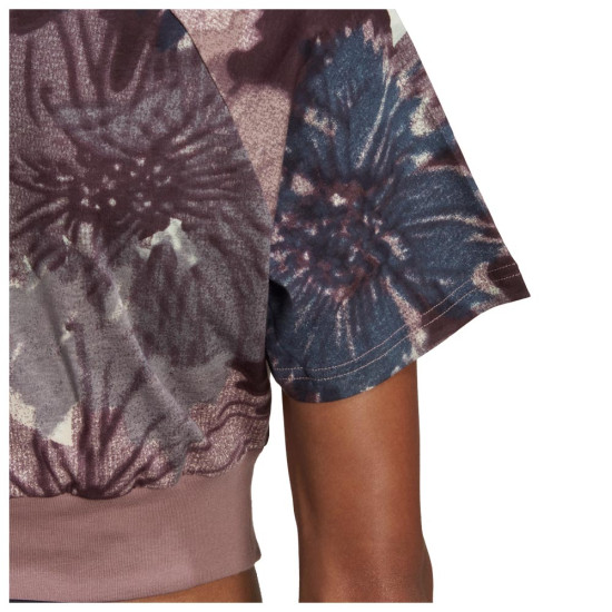 Adidas Γυναικεία κοντομάνικη μπλούζα AOP Crop Tee